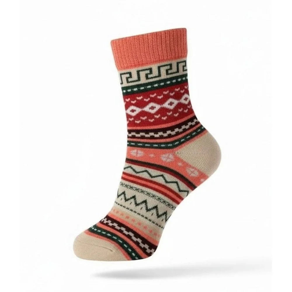 Fashion Novelty‎ Geometric Socks One Size Colorful Cozy Bright 5 PACK NEW